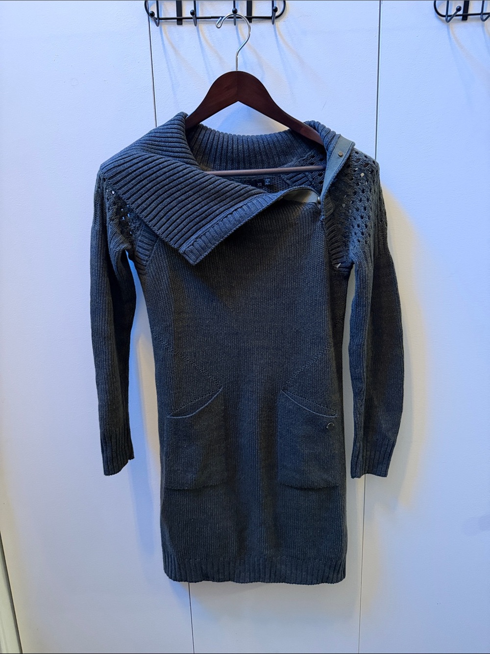 Prana Asymmetric Collar Knit Sweater Dress